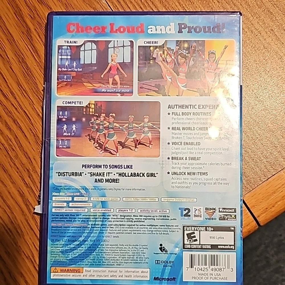 XBOX 360 Kinect Let's Cheer Used Like New